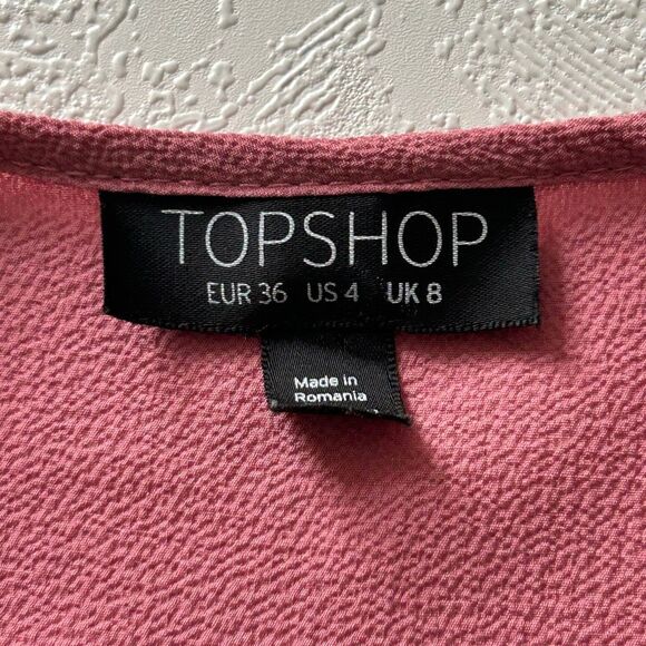 Topshop Pink Twist Front Sleeveless Blouse | Size 4 | Elegant Workwear Tank - Picture 3 of 5